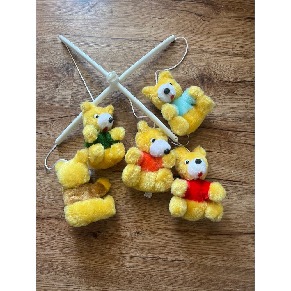 Vintage Nursery Originals Teddy Bear Plush Baby Crib Moblie 1978